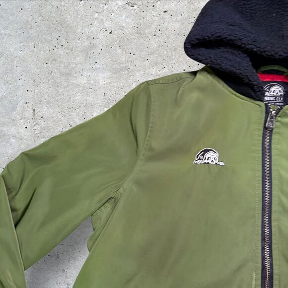 Lurking Class No Masters Bomber Jacket Green Sherpa Hood Men’s Medium - Picture 4 of 13